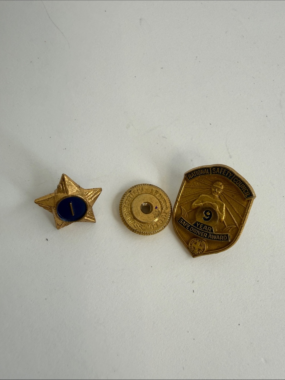 Vintage Service Pin Lot 9 Year National Safety Council Safe Driver BSA Star